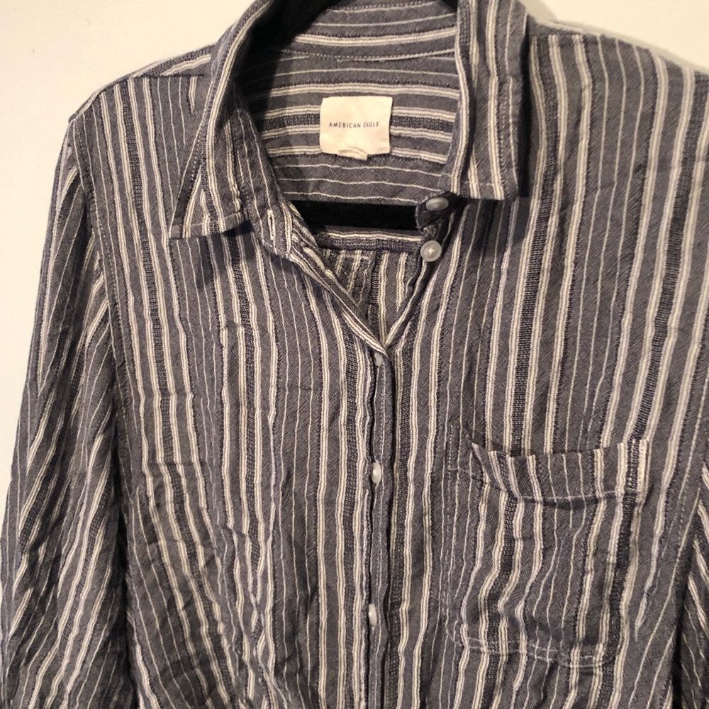 Tie Front American Eagle Button Down - image 3